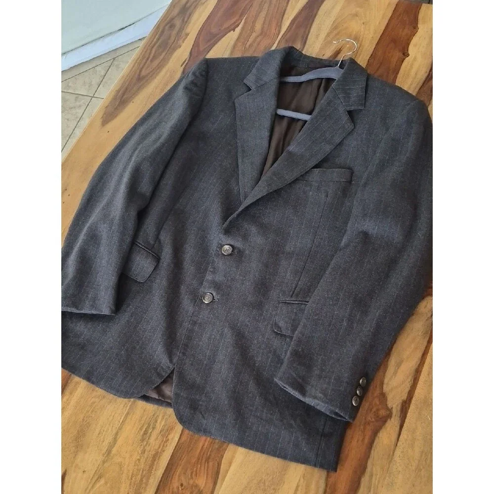 Men's Classic Pinstripe 100% Wool Blazer 40R